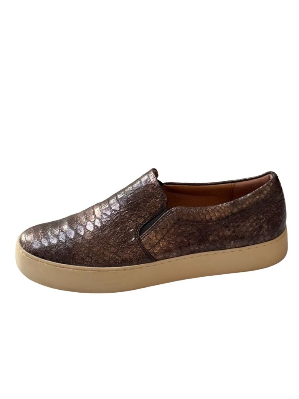 Frye Women's 8.5M Metallic Pewter Slip-On Sneakers - Picture 9 of 14